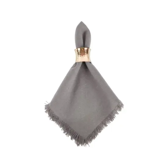 DII&reg; Solid Heavyweight Fringed Napkins, 6ct. Gray {4}