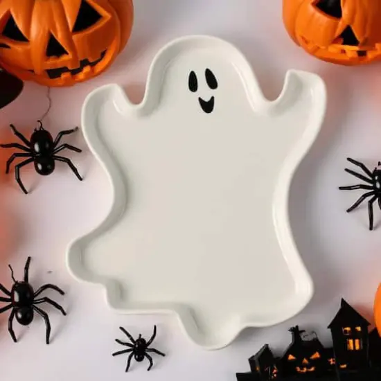 11.75" Ceramic Ghost Platter by Makery™ {3}