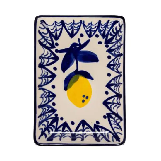 Hello Honey&reg; Blue & Yellow Lemon Stoneware Plate, 12ct. {7}