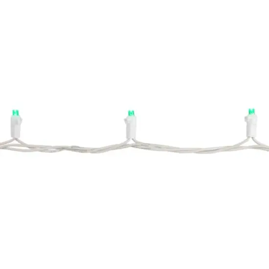 50ct. LED Wide Angle Christmas String Lights with White Wire Green {9}