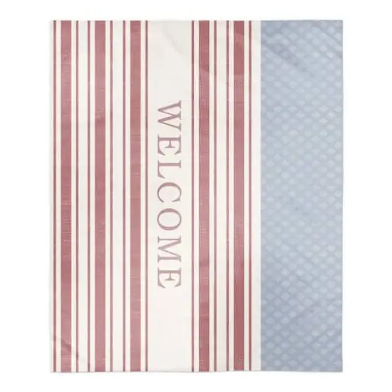 Welcome Flag Sherpa Fleece Blanket {1}