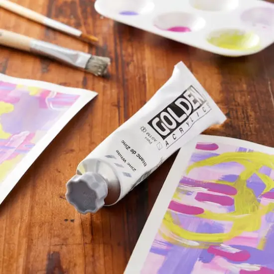 Golden&reg; 2oz. Heavy Body Acrylic Paint Zinc White {3}