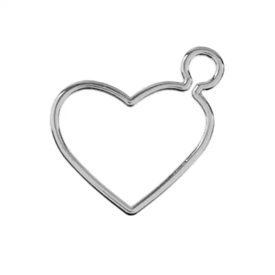 John Bead 25mm Silver Heart Side Link Beadwork Pendants, 6ct. {1}