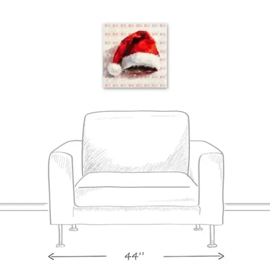 Painterly Santa Hat 16" x 16" Canvas Wall Art {6}