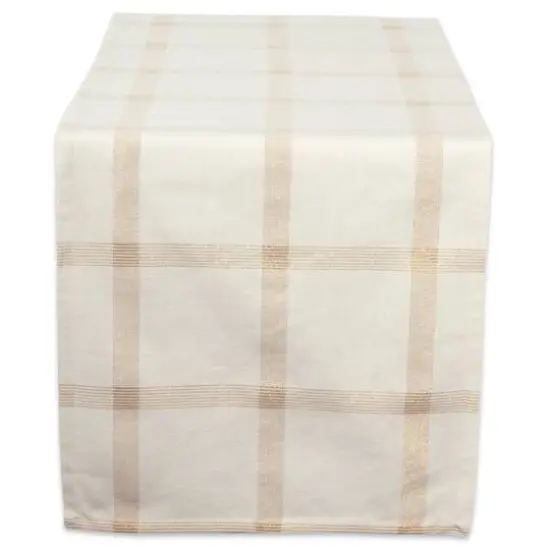 DII&reg; 72" Gold Lurex Plaid Table Runner {1}