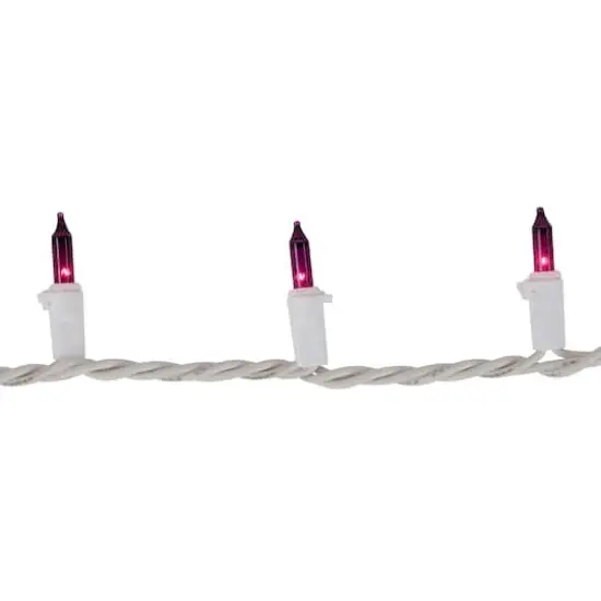 50ct. Mini Christmas String Lights with White Wire Purple {8}
