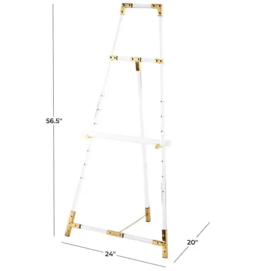 56.5" Clear Acrylic Plastic Adjustable 7-Tier Display Easel with Gold Accents & Chain Support {5}