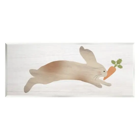 Stupell Industries Rabbit & Carrot Grain Pattern Wall Plaque Art {1}