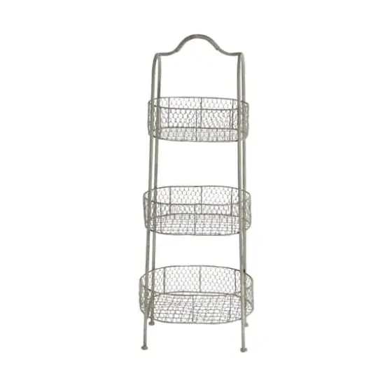 White Iron Farmhouse 3 Tier Tray Stand {3}