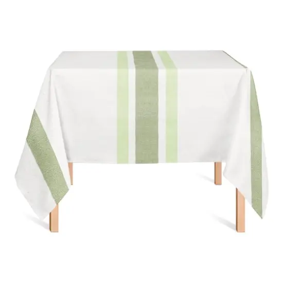 Green Market Stripes 1 58" x 58" Tablecloth {3}
