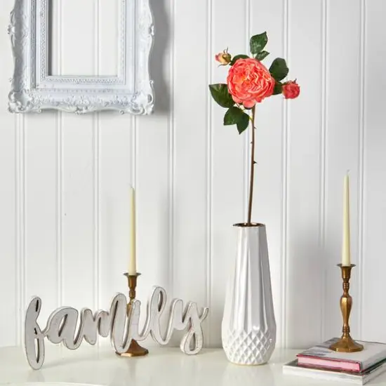 Rose Artificial Flower Stems, 6ct. Salmon {4}