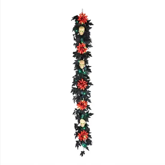 6ft. Boo-tiful Skull Halloween Pre-Lit LED Garland {4}
