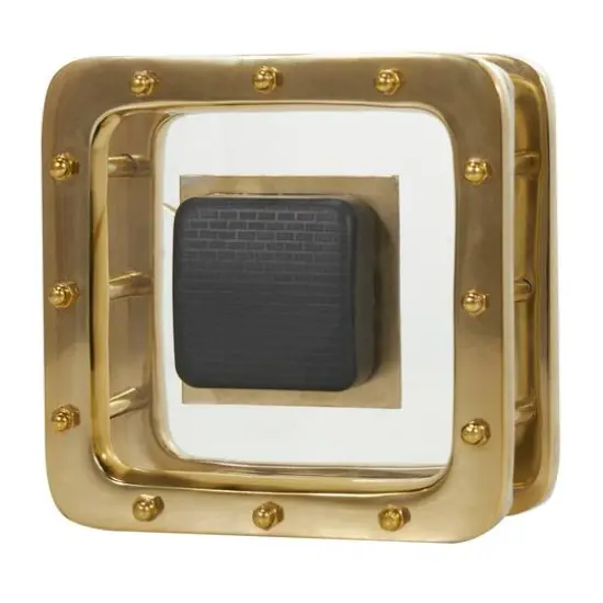 6" Gold Aluminum Geometric Floating Clock {10}