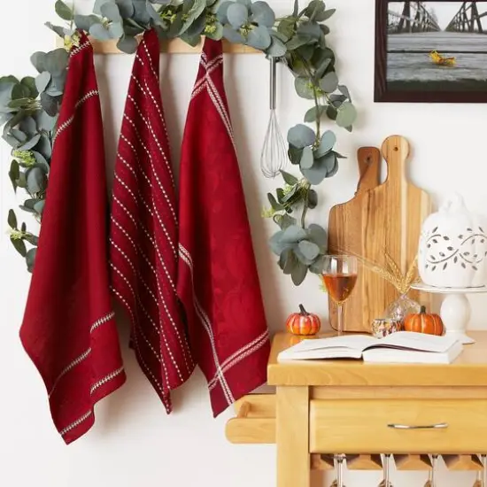 DII&reg; Redwood Harvest Embellished Dish Towels, 3ct. {3}