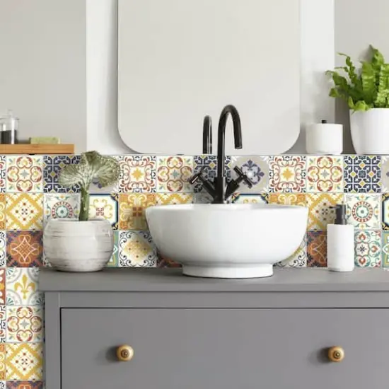 RoomMates Spanish Terracotta Tile Peel & Stick Backsplash {5}