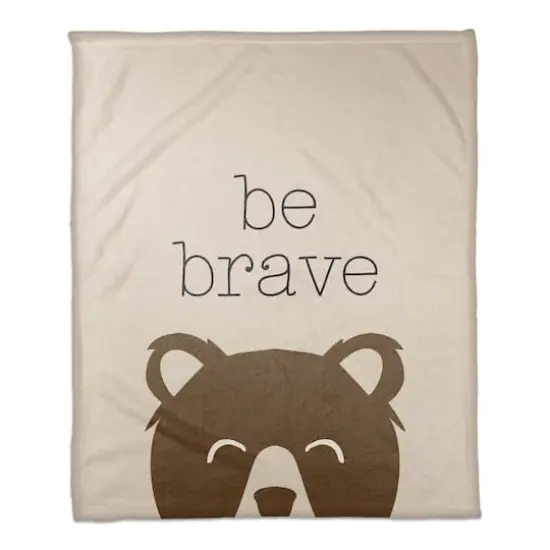 50" x 60" Be Brave Bear Coral Fleece Blanket {1}