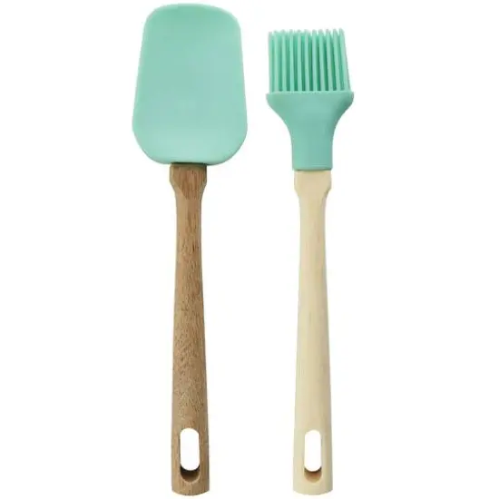 Martha Stewart Everyday Mint Silicone Mini Spoonula and Brush Utensil Set {1}