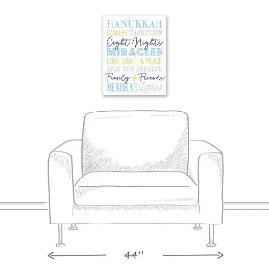 Hanukkah Words and Phrases 16x20 Canvas Wall Art {6}