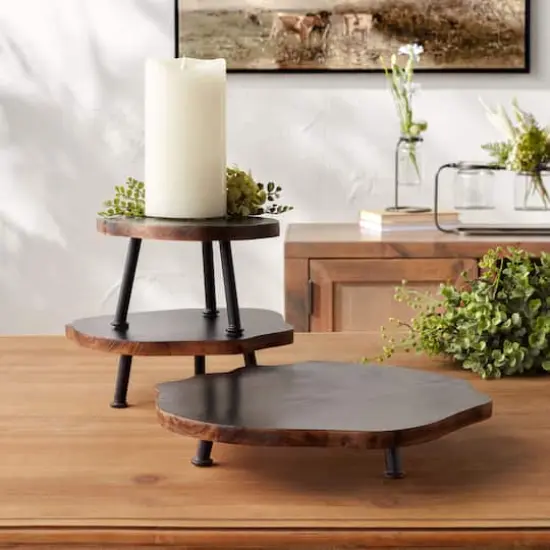 Tree Disc Pedestal Tray Set {3}