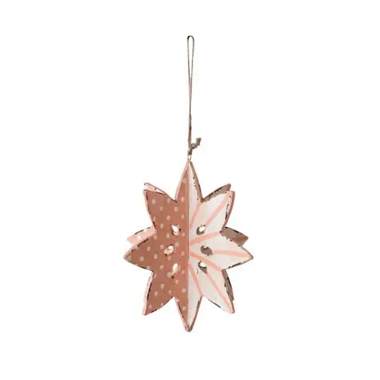 Hello Honey&reg; 5" Pink Paper Mache Snowflake Ornament {4}