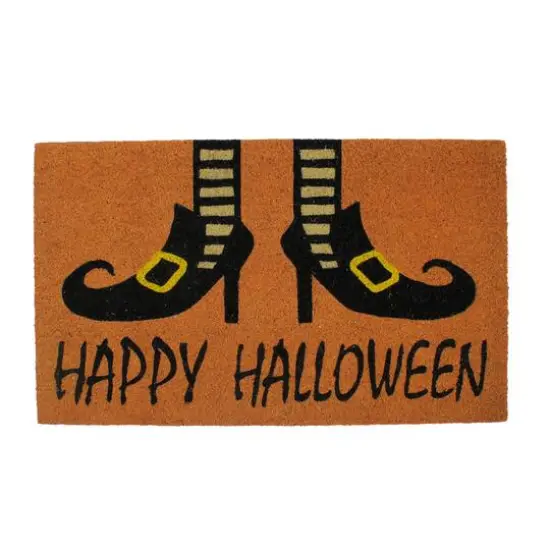 Wicked Witch Shoes "Happy Halloween" Coir Doormat, 18" x 30" {1}