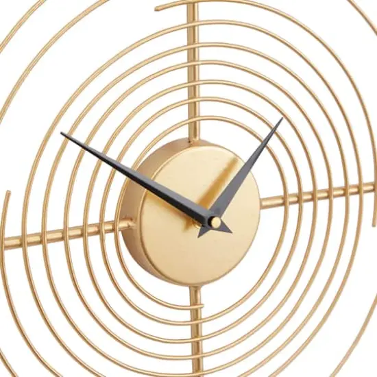 Gold Iron Contemporary Wall Clock, 20" x 20" x 2" {4}