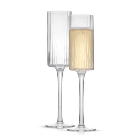 JoyJolt&reg; 6oz. Elle Fluted Cylinder Champagne Glasses, 2ct. {1}