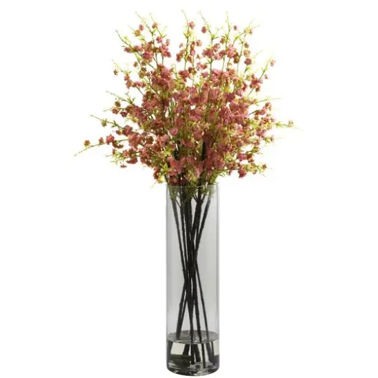 3ft. Cherry Blossom Arrangement in Glass Cylinder Vase {1}