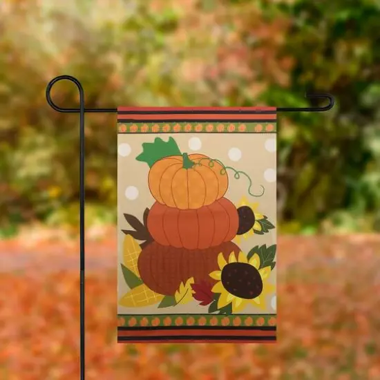 12.5" x 18" Pumpkins & Sunflowers Autumn Garden Flag {4}