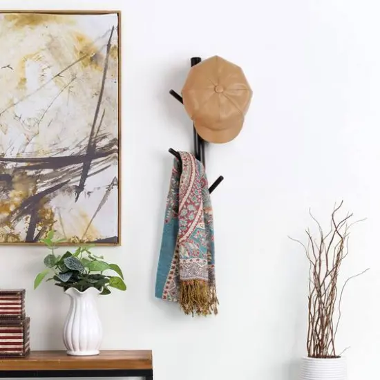 NEX&trade; 6-Hook Wall Mounted Tree Branch Coat Rack Dark Brown {7}