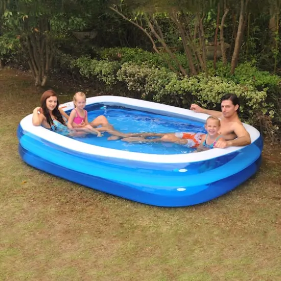Pool Central&reg; 8.5ft. Blue and White Inflatable Rectangular Swimming Pool {3}
