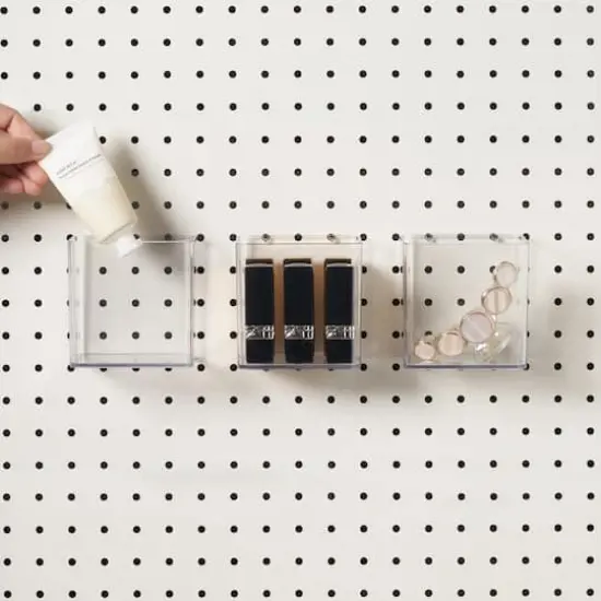 Small Clear Pegboard Storage Bin by Simply Tidy&trade; {6}