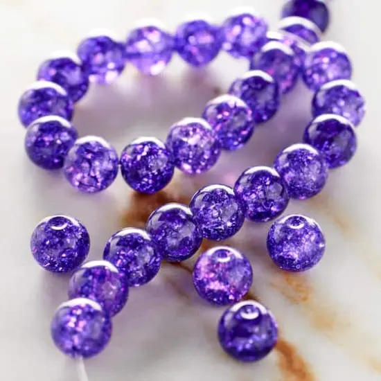 Purple Crackled Quartz Round Beads, 6mm by Bead Landing&trade; {3}