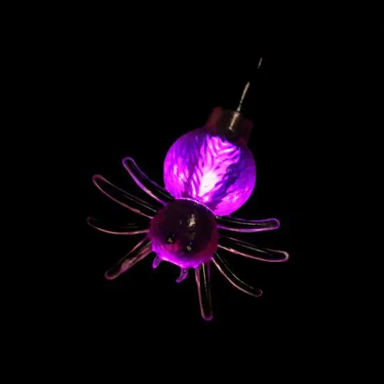 10ct. 4ft. Purple Spider LED Halloween Black Wire Lights {3}