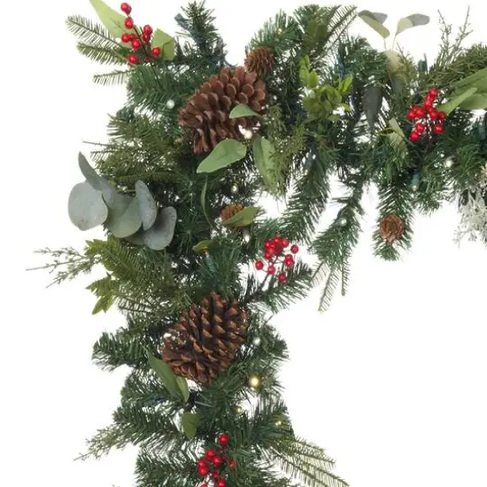 9ft. Pre-Lit LED Christmas Woods Artificial Garland {4}