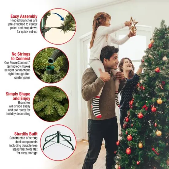 7.5ft. Pre-Lit PowerConnect&trade; North Valley Spruce Artificial Christmas Tree, Light Parade&reg; LED Lights {7}