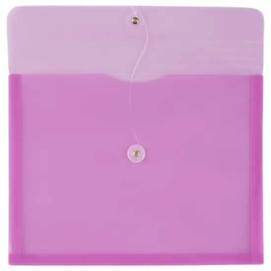 JAM Paper Letter Booklet Plastic Envelopes with Button & String Tie Closure, 12ct. Lavender Purple {4}