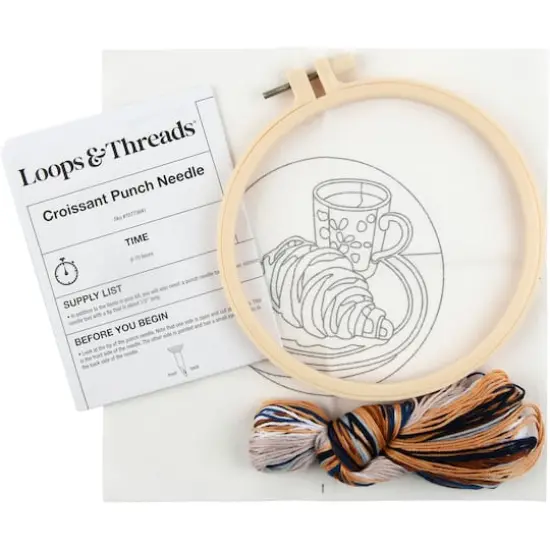 6" Croissant Punch Needle Kit with Hoop by Loops & Threads&reg; {4}