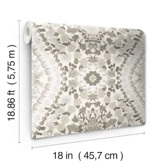 RoomMates Mr. Kate Brown Dried Flower Kaleidoscope Peel & Stick Wallpaper {7}