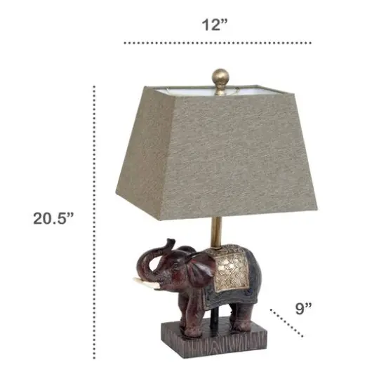 Lalia Home 20.5" Elephant Table Lamp with Fabric Shade {4}