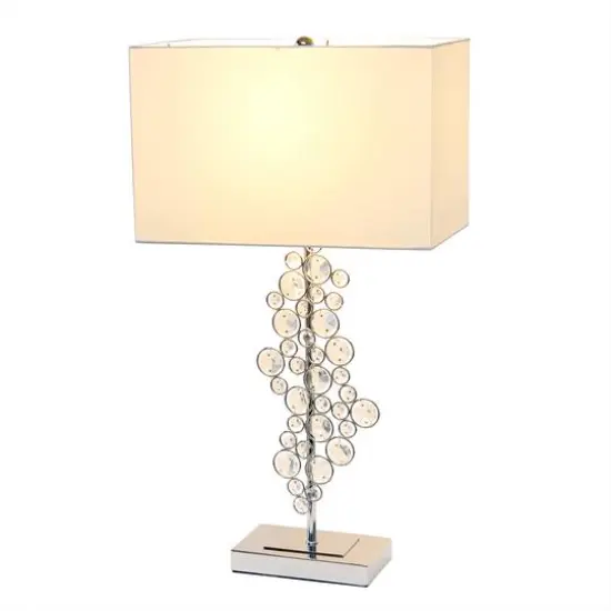 Lalia Home 26" Crystal Glitz and Chrome Table Lamp with White Shade {3}
