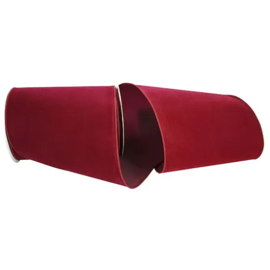 The Ribbon Roll 6" x 10yd. Velvet Wired Ribbon Burgundy {1}