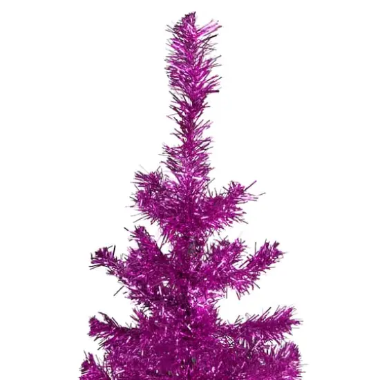 4ft. Unlit Pink Tinsel Artificial Christmas Tree {4}