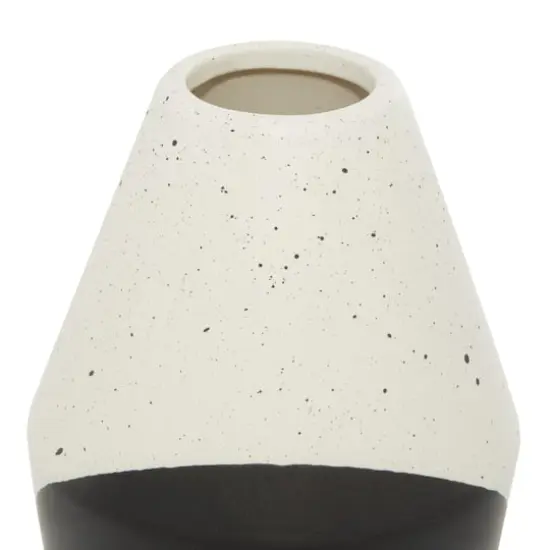 Black Ceramic Contemporary Vase, 12" x 6" x 6" {5}