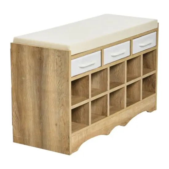 Household Essentials 32" Storage Bench Coastal Oak {6}