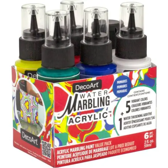 DecoArt&reg; 6-Color Primaries Water Marbling Value Pack {1}