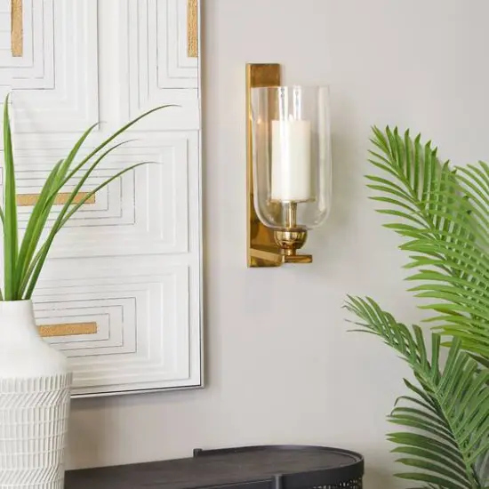 Gold Aluminum Modern Wall Sconce, 6" x 8" x 16" {7}