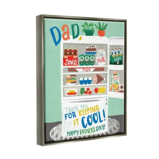Stupell Industries Keeping It Cool Father's Day Floater Framed Art Gray {4}