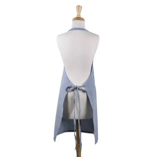 DII&reg; Solid Chambray Chef Apron Blue {5}