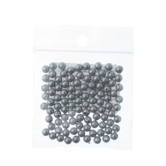 Preciosa Maxima 4mm Pearlescent Glass Nacre Pearls, 100ct. Pearlescent Gray {3}